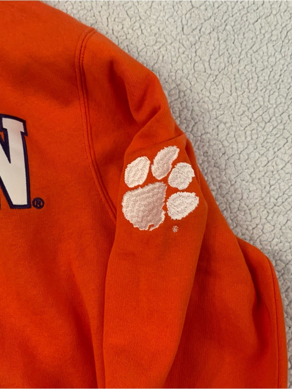 e5 Clemson Tigers Full Zip Jacket Hoodie Pockets Men’s XL NCAA Orange Purple New - Picture 3 of 11